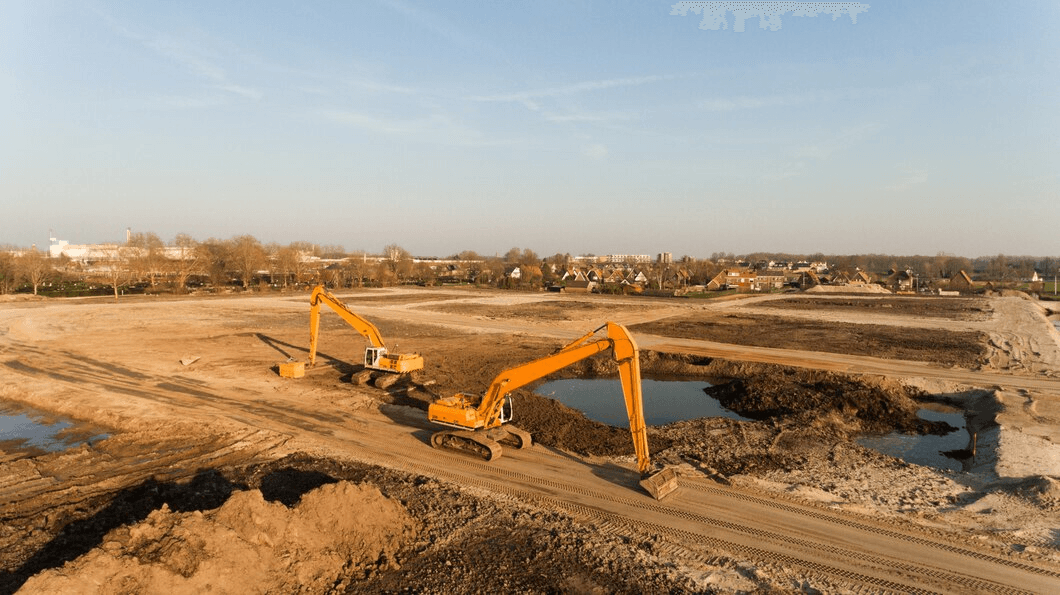 Excavators operating at a mining site